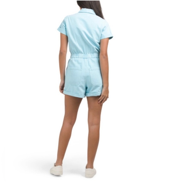 Show Me Your Mumu Cannon Denim Romper Light Blue 100% Cotton Size Small - Picture 3 of 6